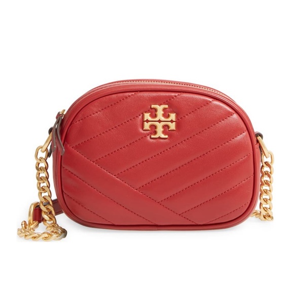 Tory Burch Kira Small Camera Bag Red NWT Gold Chain Link Strap - Picture 8 of 14
